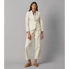 Women Denim Blazer - Natural