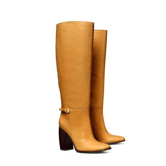 Women Banana Heel Buckle Boot 100Mm - Butterscotch