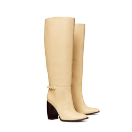 Women Banana Heel Buckle Boot 100Mm - Banana Pudding