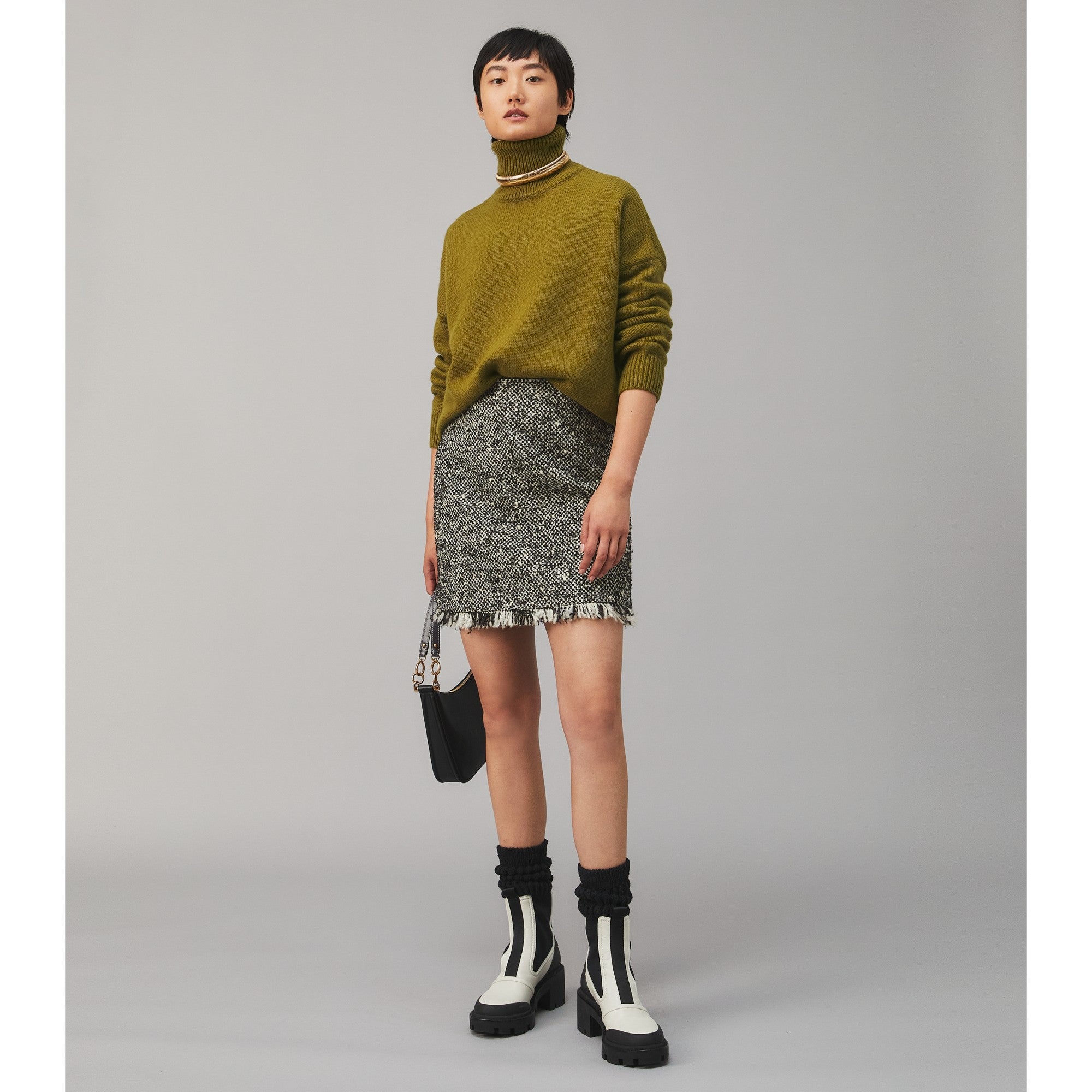 Women Chelsea Lug Ankle Boot - New Ivory/Perfect Black/Perfect Black