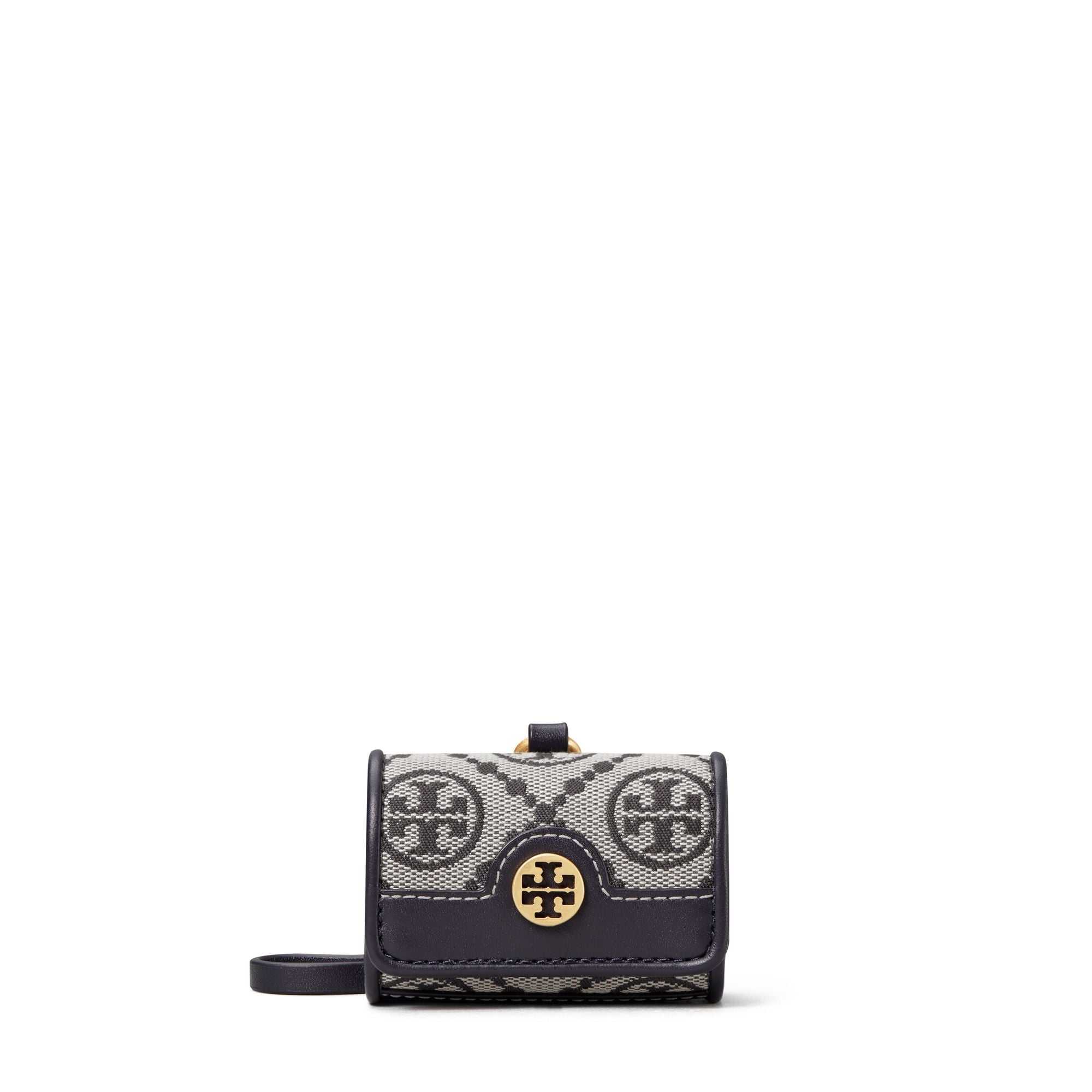 Women T Monogram Jacquard Airpods Case - Tory Navy