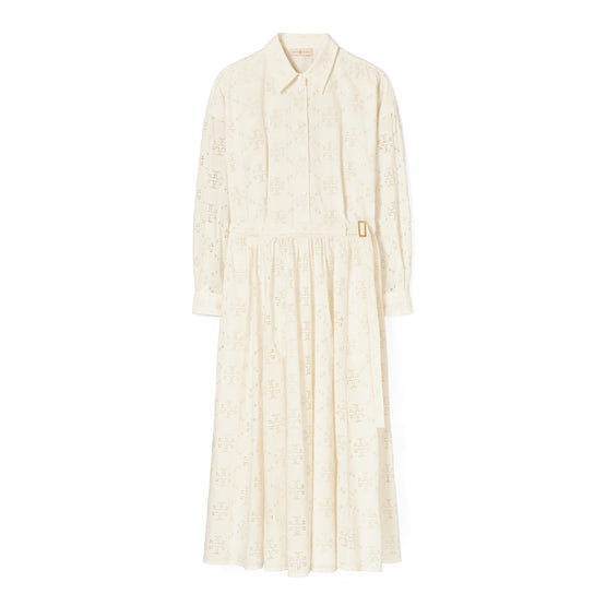 Women Logo Lace Shirtdress - New Ivory