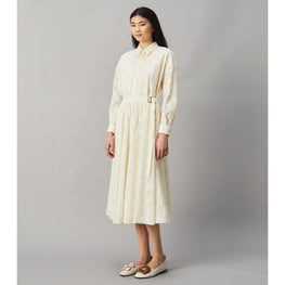 Women Logo Lace Shirtdress - New Ivory