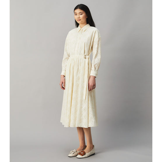 Women Logo Lace Shirtdress - New Ivory