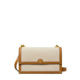 Women T Monogram Canvas Shoulder Bag - Natural