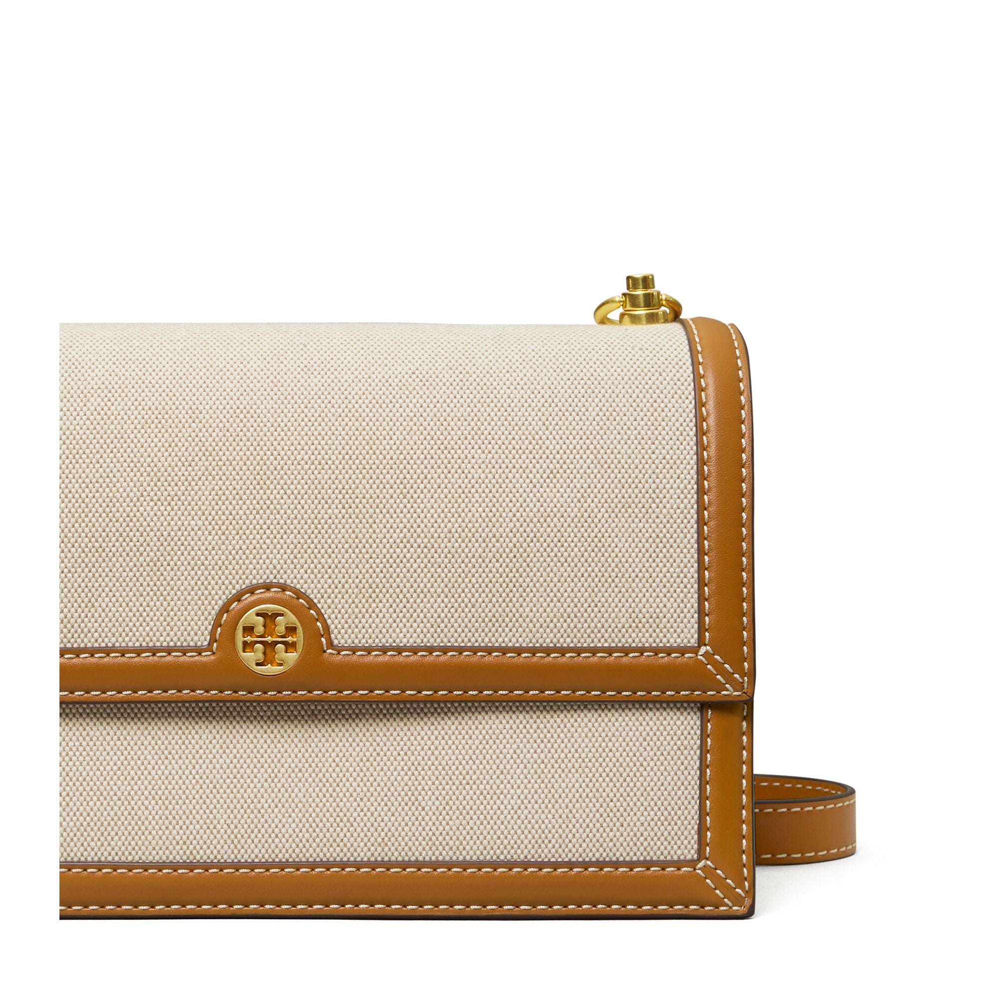 Women T Monogram Canvas Shoulder Bag - Natural