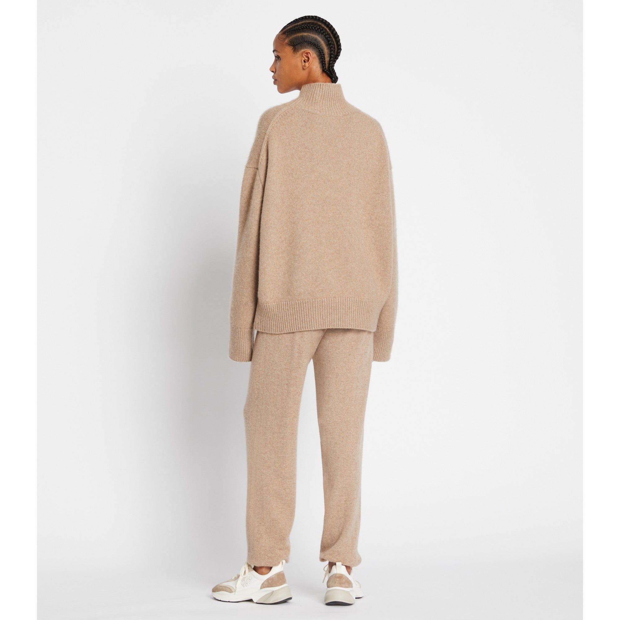 Women Luxe Cashmere Joggers - Natural Heather