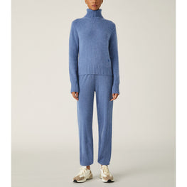 Women Luxe Cashmere Joggers - Blue Wash Heather