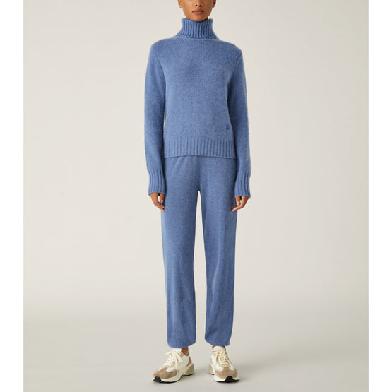 Women Luxe Cashmere Joggers - Blue Wash Heather