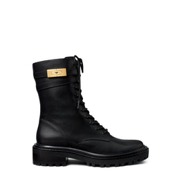 Women T Hardware Combat Boot - Perfect Black