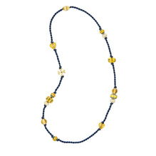 Women Roxanne Beaded Long Necklace - Rolled Gold / Blue / Multi