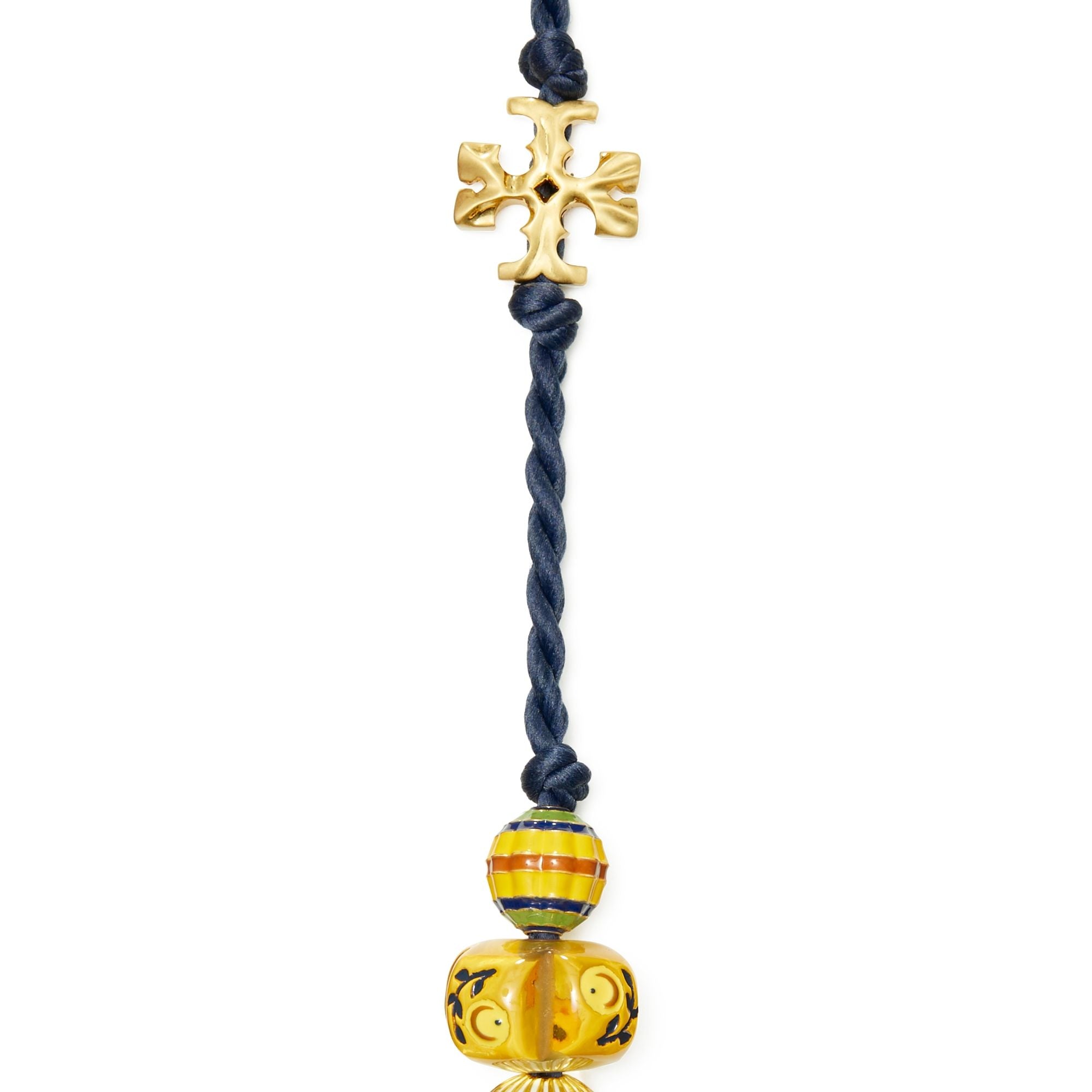 Women Roxanne Beaded Long Necklace - Rolled Gold / Blue / Multi