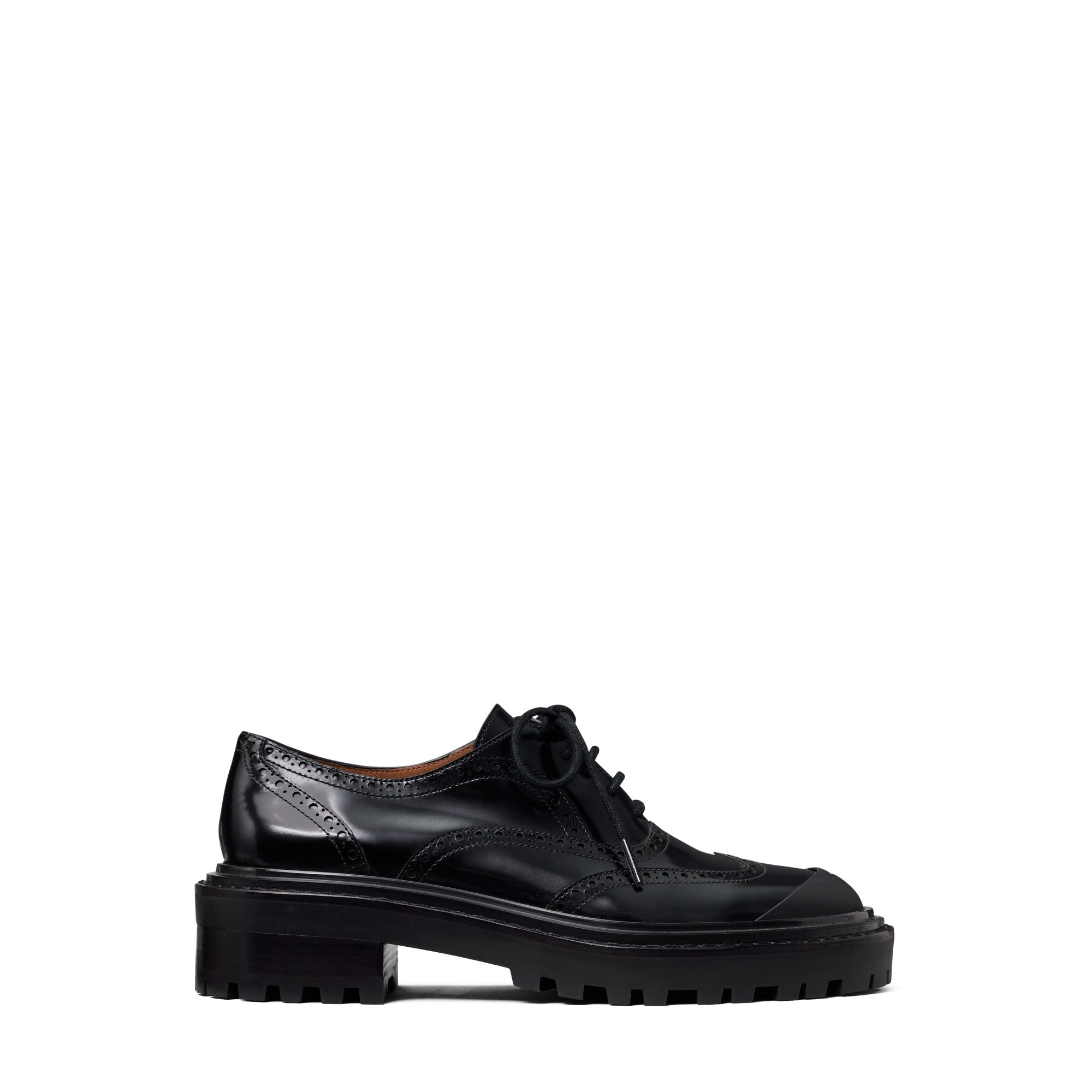 Women Brogue Lug Oxford - Perfect Black