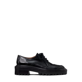Women Brogue Lug Oxford - Perfect Black