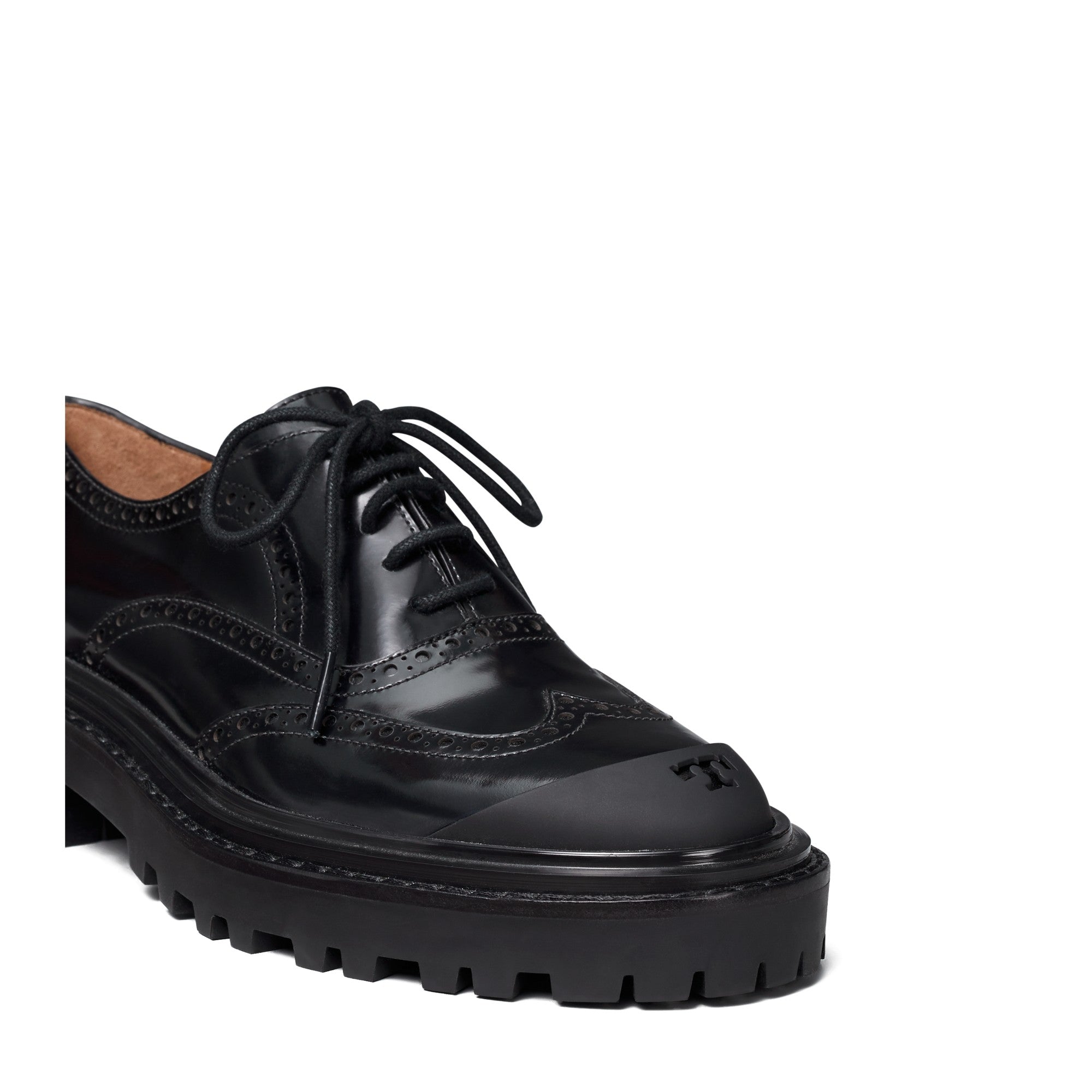 Women Brogue Lug Oxford - Perfect Black