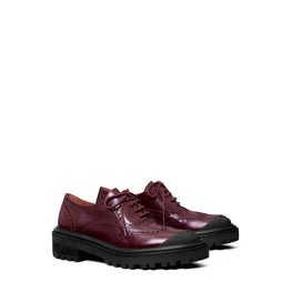 Women Brogue Lug Oxford - Deep Malbec