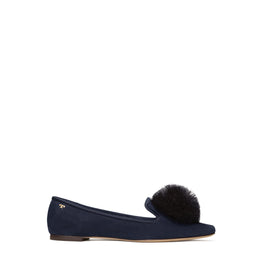 Women Pom Pom Smoking Slipper - Perfect Navy / Perfect Navy
