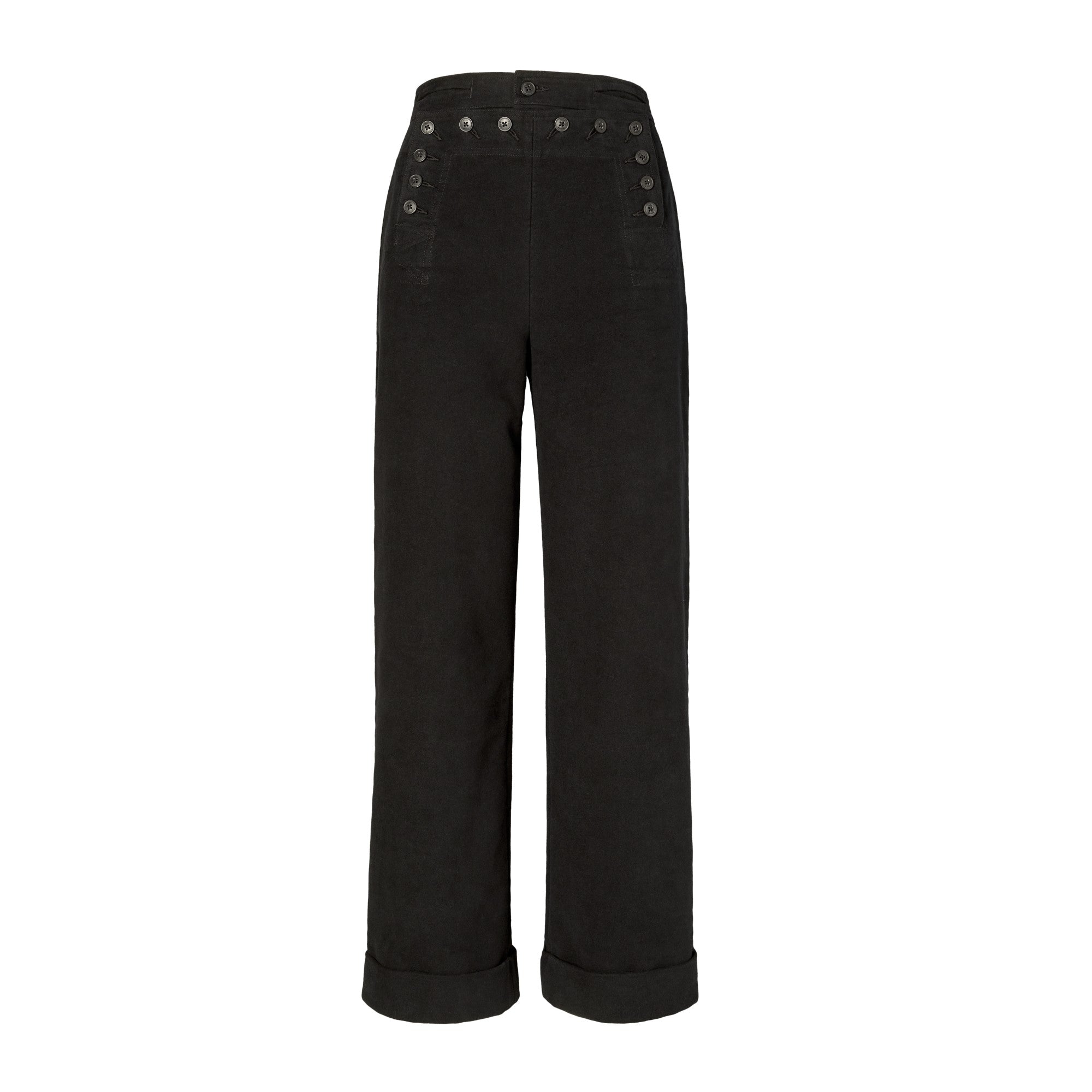 Women Moleskin Sailor Pant - Black