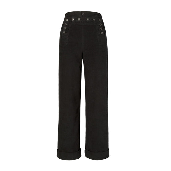 Women Moleskin Sailor Pant - Black