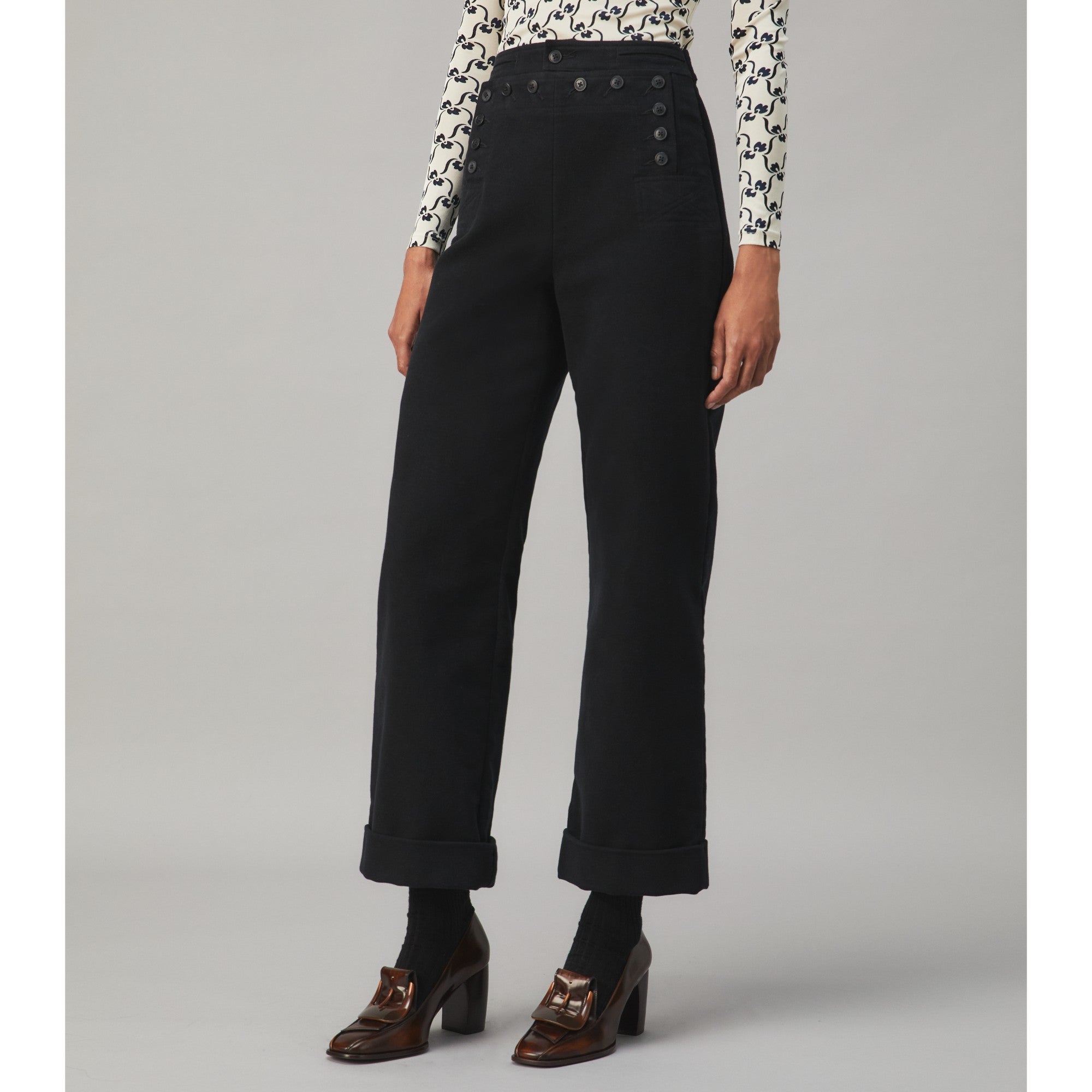 Women Moleskin Sailor Pant - Black