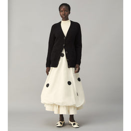 Women Jewel Button Cardigan - Black