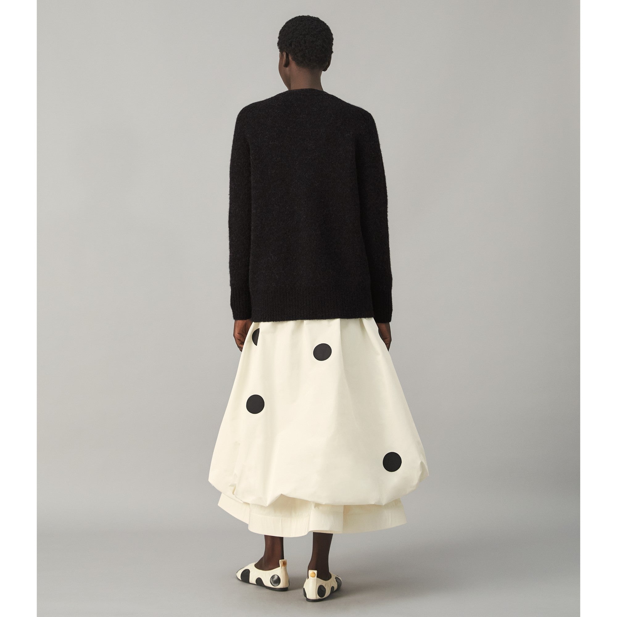 Women Jewel Button Cardigan - Black