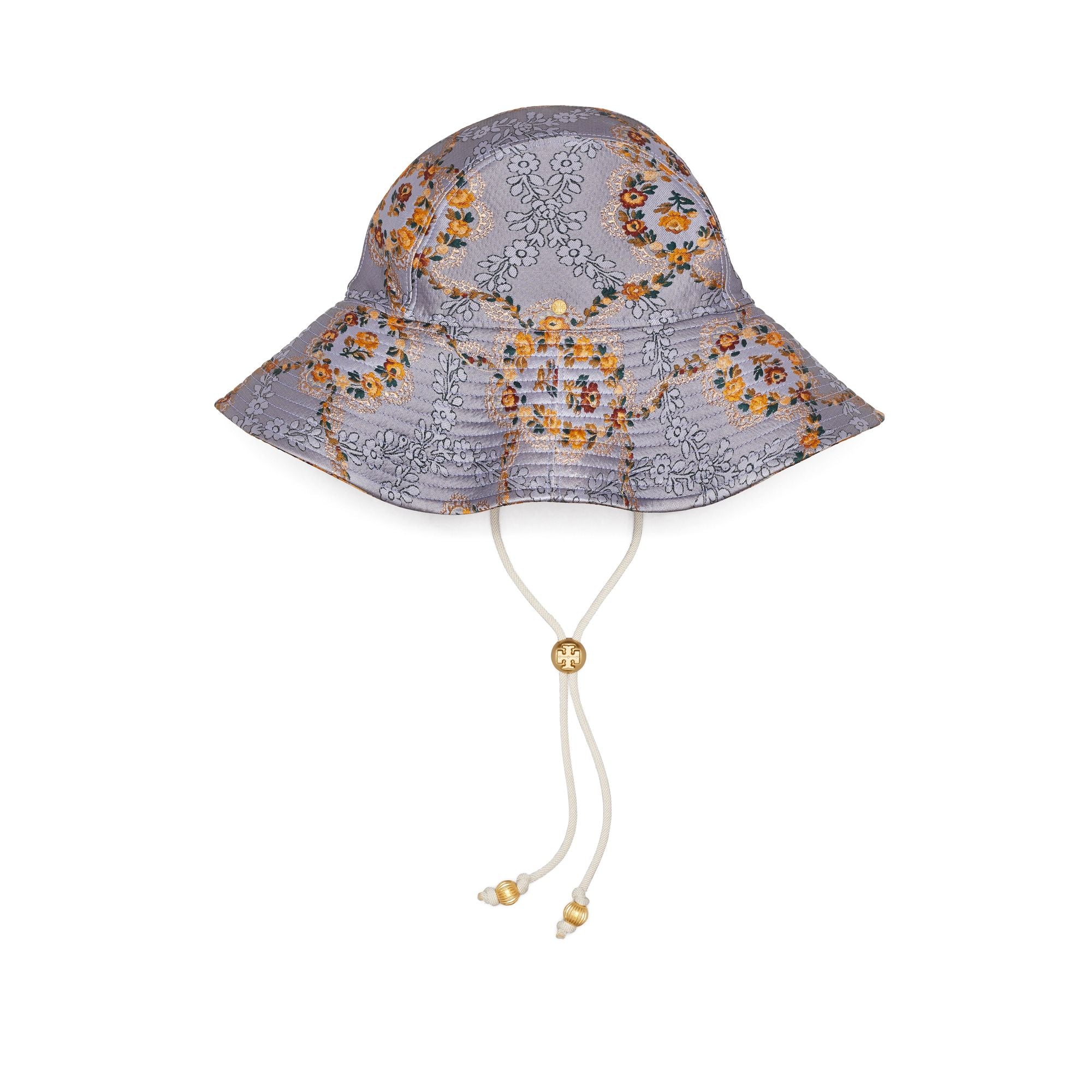 Women Brocade Reversible Bucket Hat - Baroque Rust Jacquard