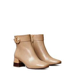 Women Multi Logo Heel Ankle Boot - Almond Flour
