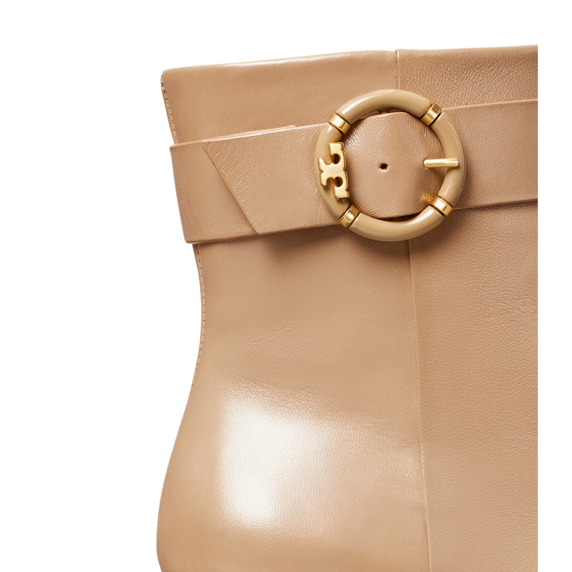 Women Multi Logo Heel Ankle Boot - Almond Flour