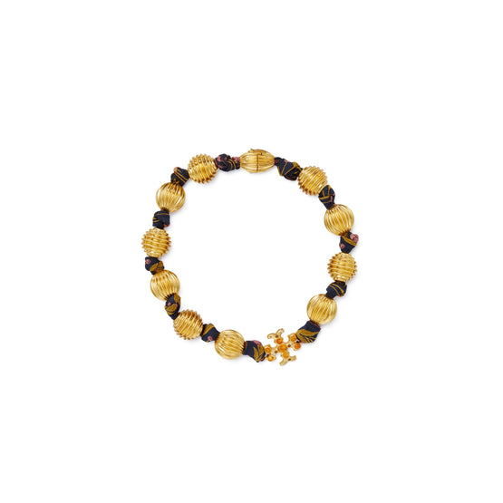 Women Roxanne Fluted Necklace - Rolled Gold / Multi