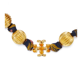 Women Roxanne Fluted Necklace - Rolled Gold / Multi