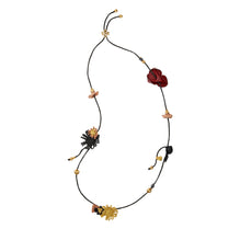 Women Roxanne Leather Long Necklace - Rolled Brass / Multi