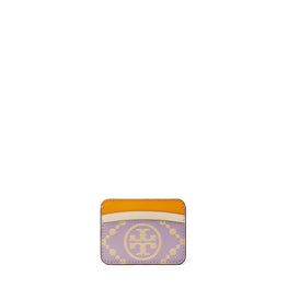 Women T Monogram Contrast Embossed Card Case - Thistle / Seaside Sand