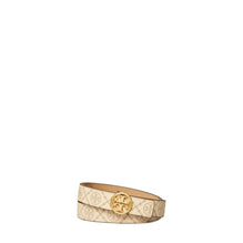 Women 1" T Monogram Contrast Embossed Belt - New Cream