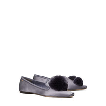 Women Pom Pom Smoking Slipper - Periwinkle / Periwinkle