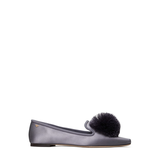 Women Pom Pom Smoking Slipper - Periwinkle / Periwinkle