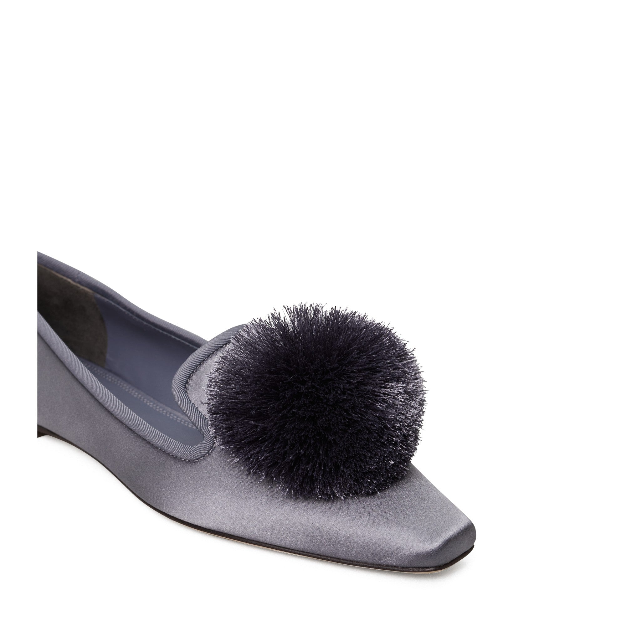Women Pom Pom Smoking Slipper - Periwinkle / Periwinkle