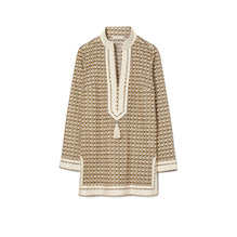 Women Printed Tory Tunic - French Cream Ribbon Wave