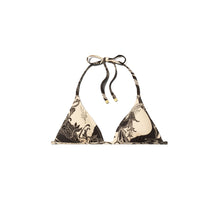 Women Printed Triangle Top - French Cream Muse