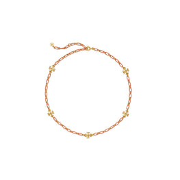 Women Roxanne Chain Delicate Necklace - Rolled Tory Gold / Coral