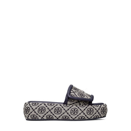Women T Monogram Bubble Slide - Navy Logo Jacquard / Perfect Navy
