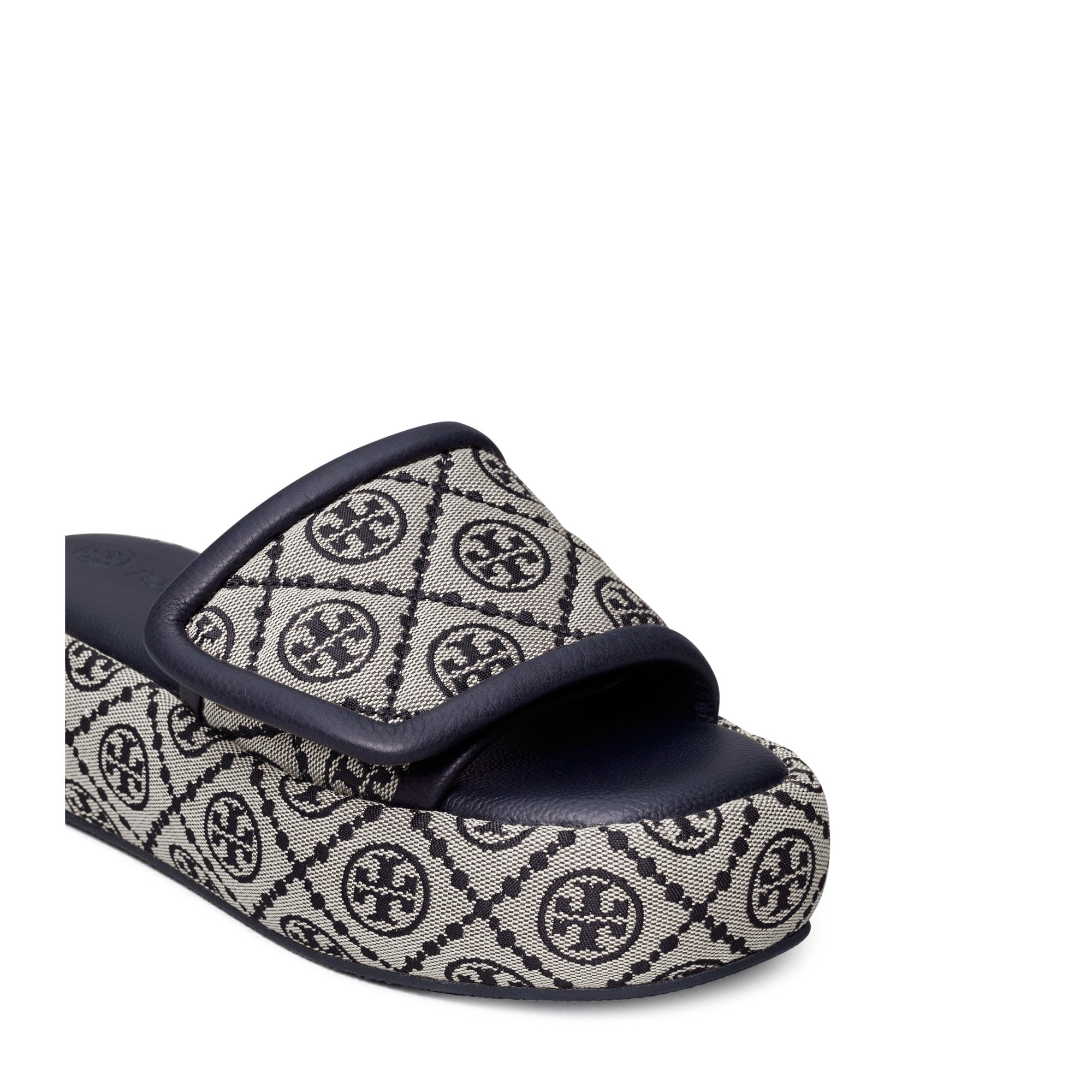 Women T Monogram Bubble Slide - Navy Logo Jacquard / Perfect Navy