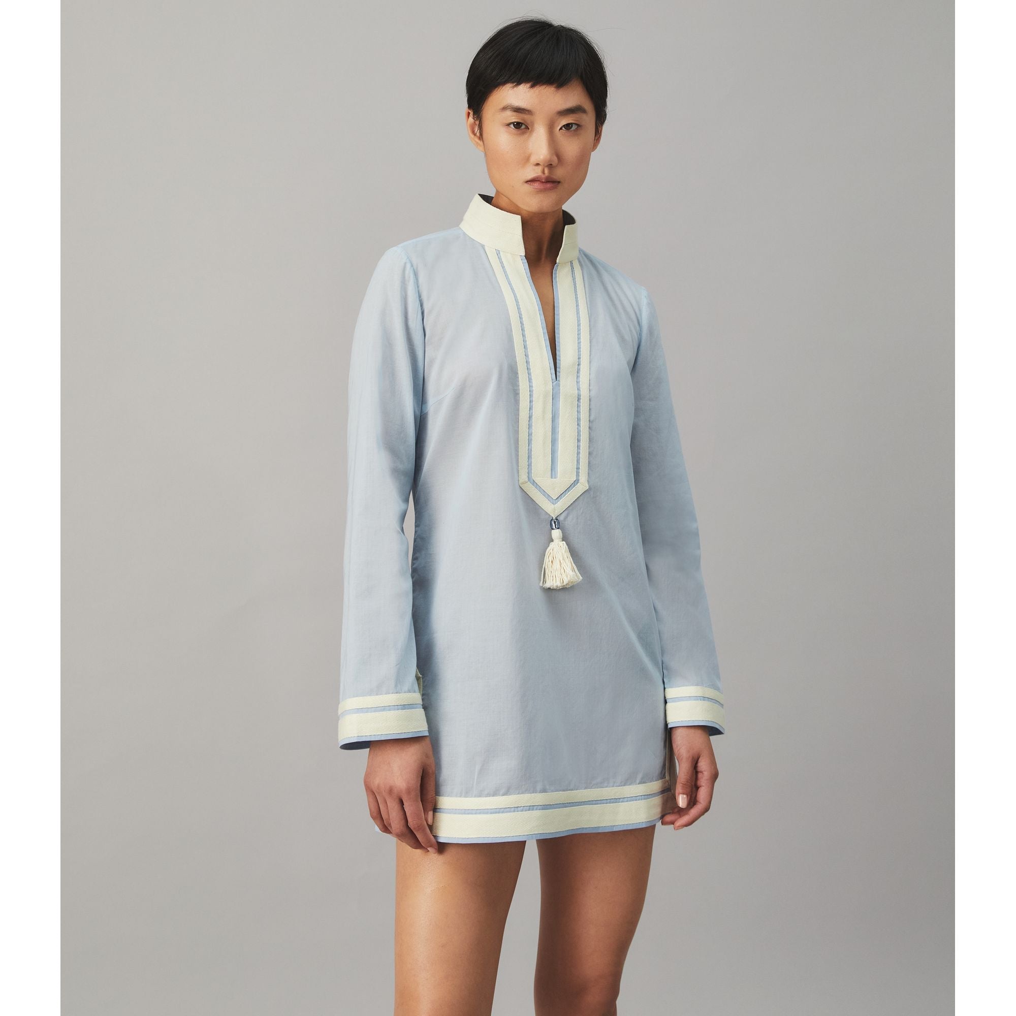 Women Solid Tory Tunic - Blue Mist