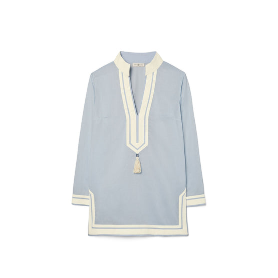 Women Solid Tory Tunic - Blue Mist