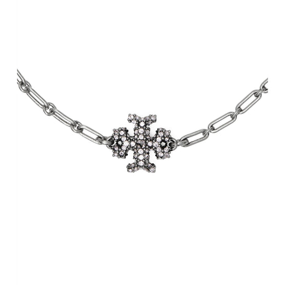 Women Roxanne Chain Pave Delicate Bracelet - Antique Pewter / Crystal