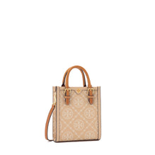 Women T Monogram Contrast Embossed Mini N/S Tote - Light Peach