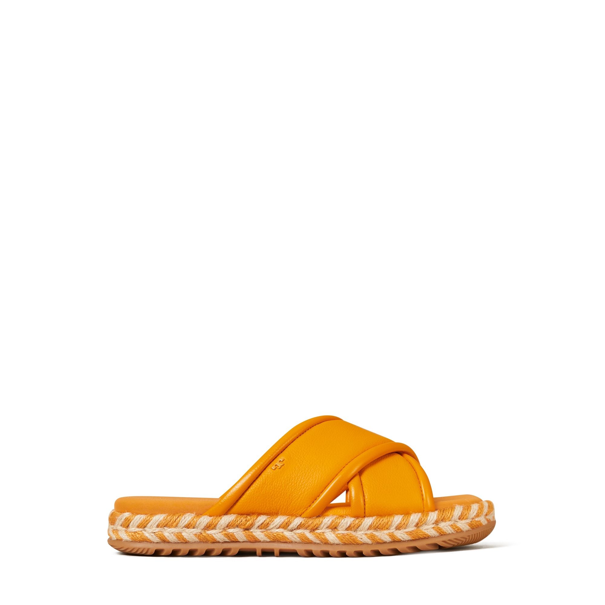 Women Criss Cross Espadrille Slide - Orange Citrine / Multi