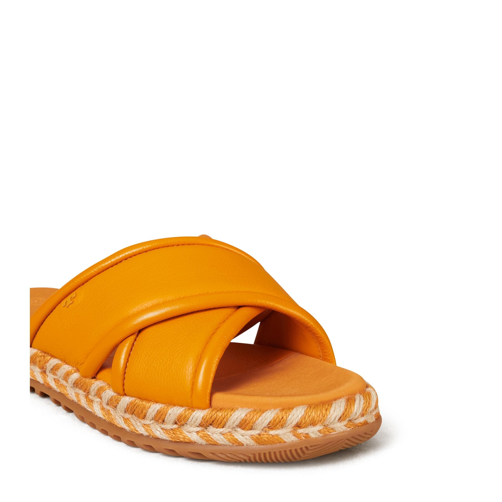 Women Criss Cross Espadrille Slide - Orange Citrine / Multi