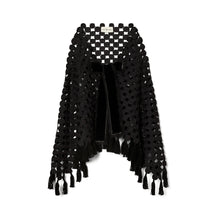 Women Wool Guipure Shawl - Black Medallion