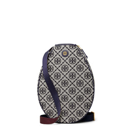 Women T Monogram Jacquard Tennis Bag - Tory Navy